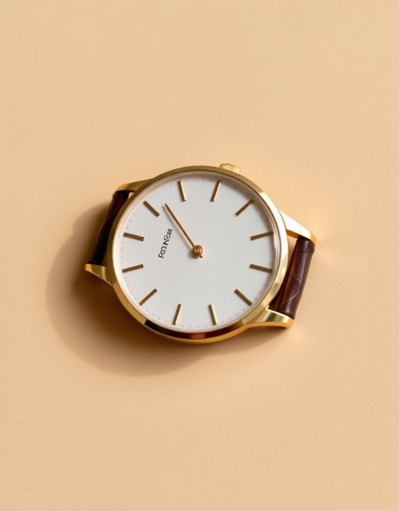Slim gold dress watch