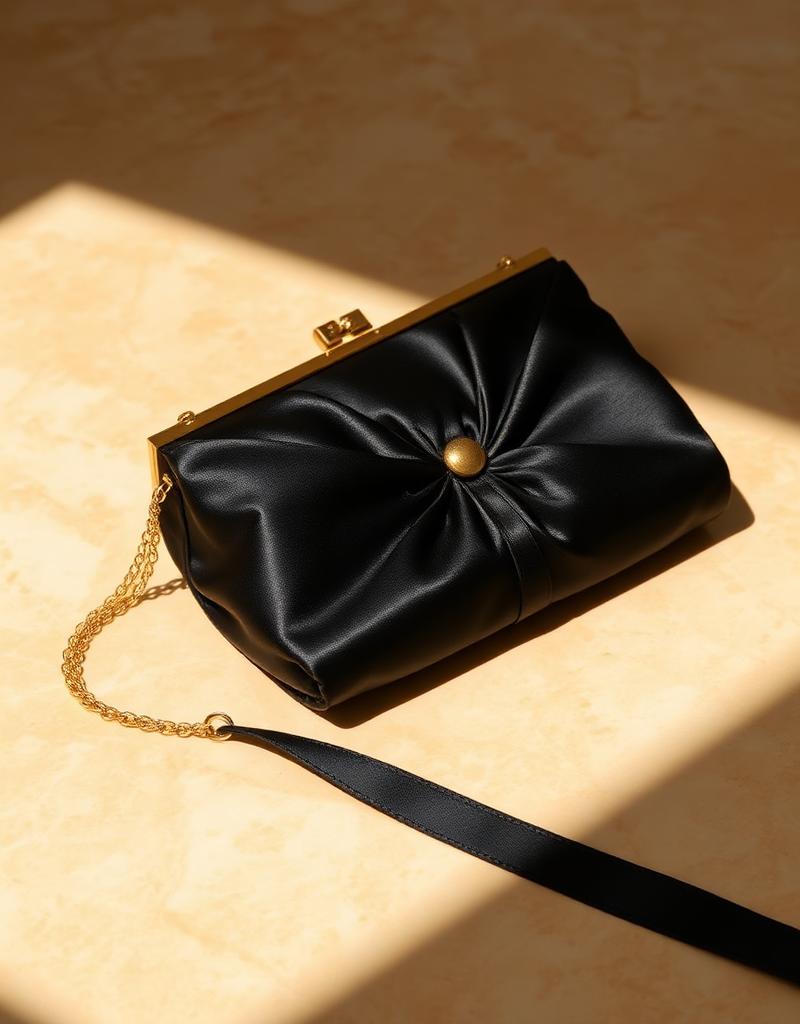 Satin evening clutch