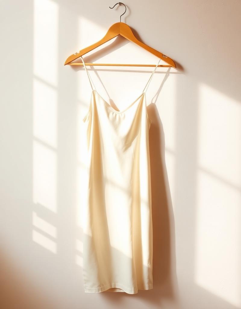 Cream silk slip dress