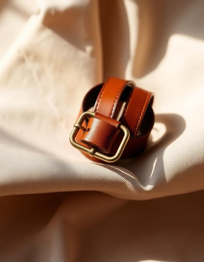 Cognac leather belt