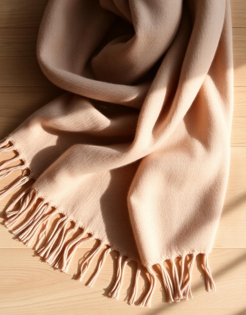 Fringed cashmere scarf